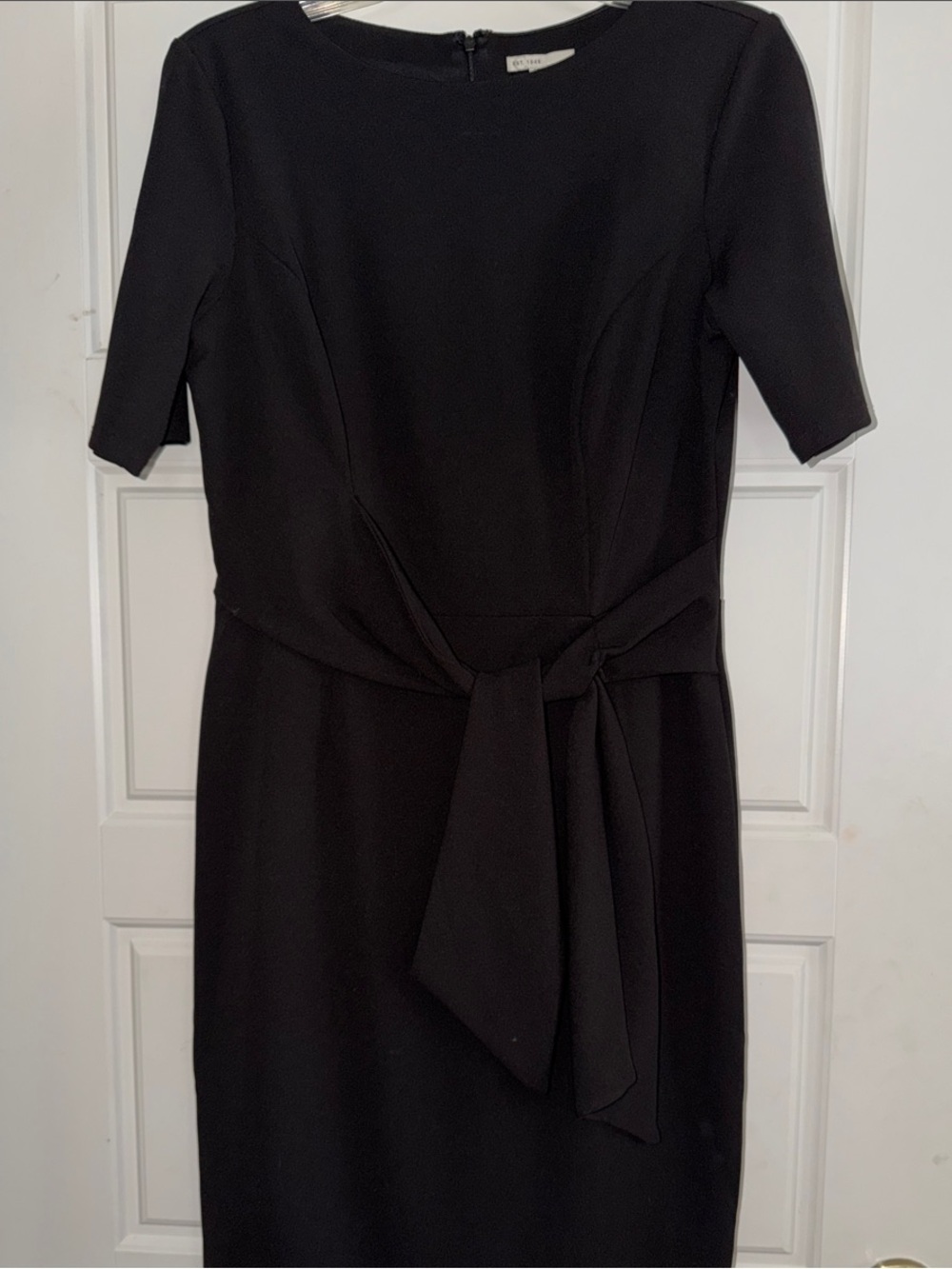 Cato Black Midi Sheath Dress with Waist Tie